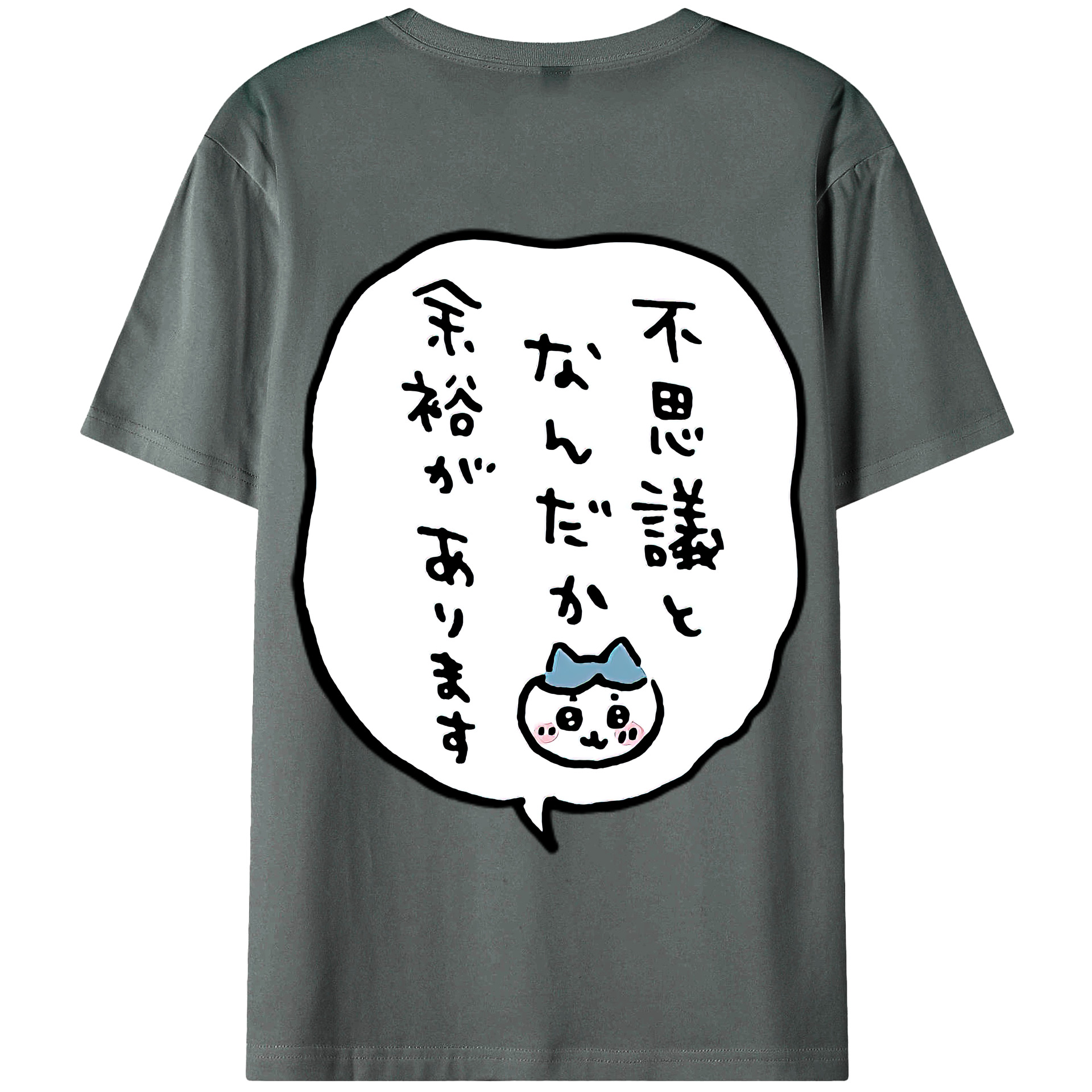 （画像用） ちいかわ ハチワレ Chii-kawa hachiware 綿100％半袖Tシャツ（背面プリント）
